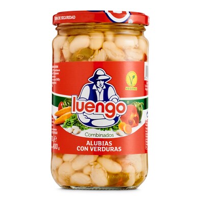 Alubias con verduras cocidas Luengo frasco 400 g-1 Alubias con verduras cocidas Luengo frasco 400 g-1