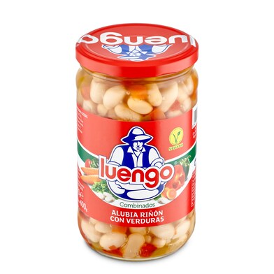 Alubias con verduras cocidas Luengo frasco 400 g-0