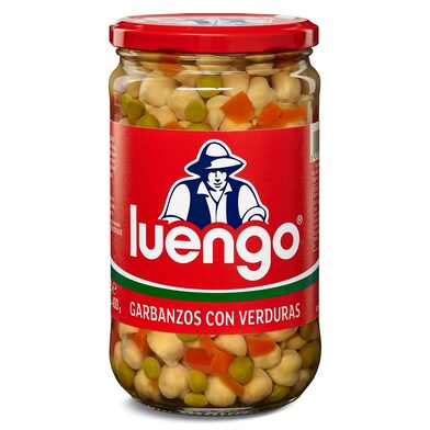 Garbanzos con verduras cocidas Luengo frasco 400 g-0