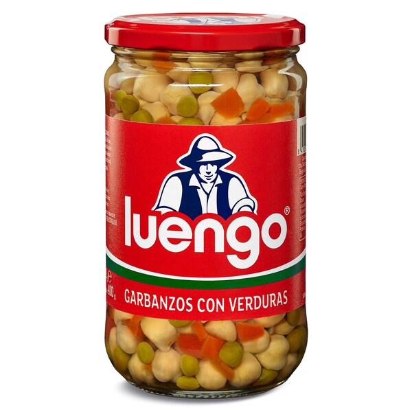 Garbanzos con Verduras Cocidas Luengo Frasco 400 Gr.