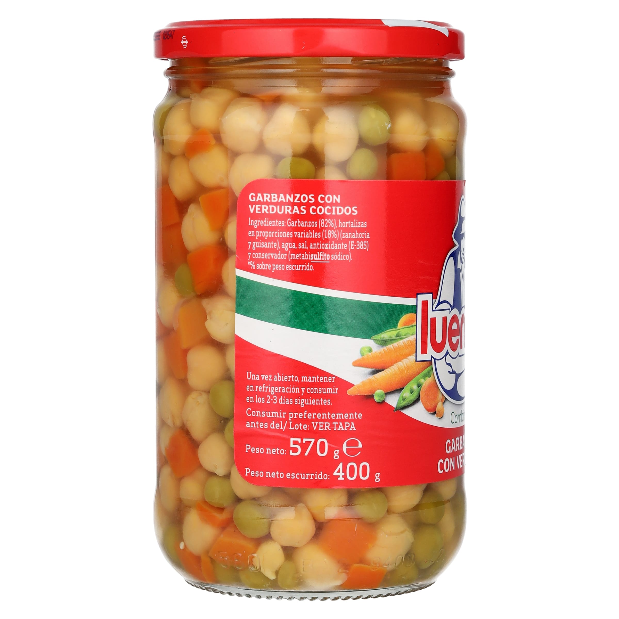 Garbanzos con verduras Luengo 400 g