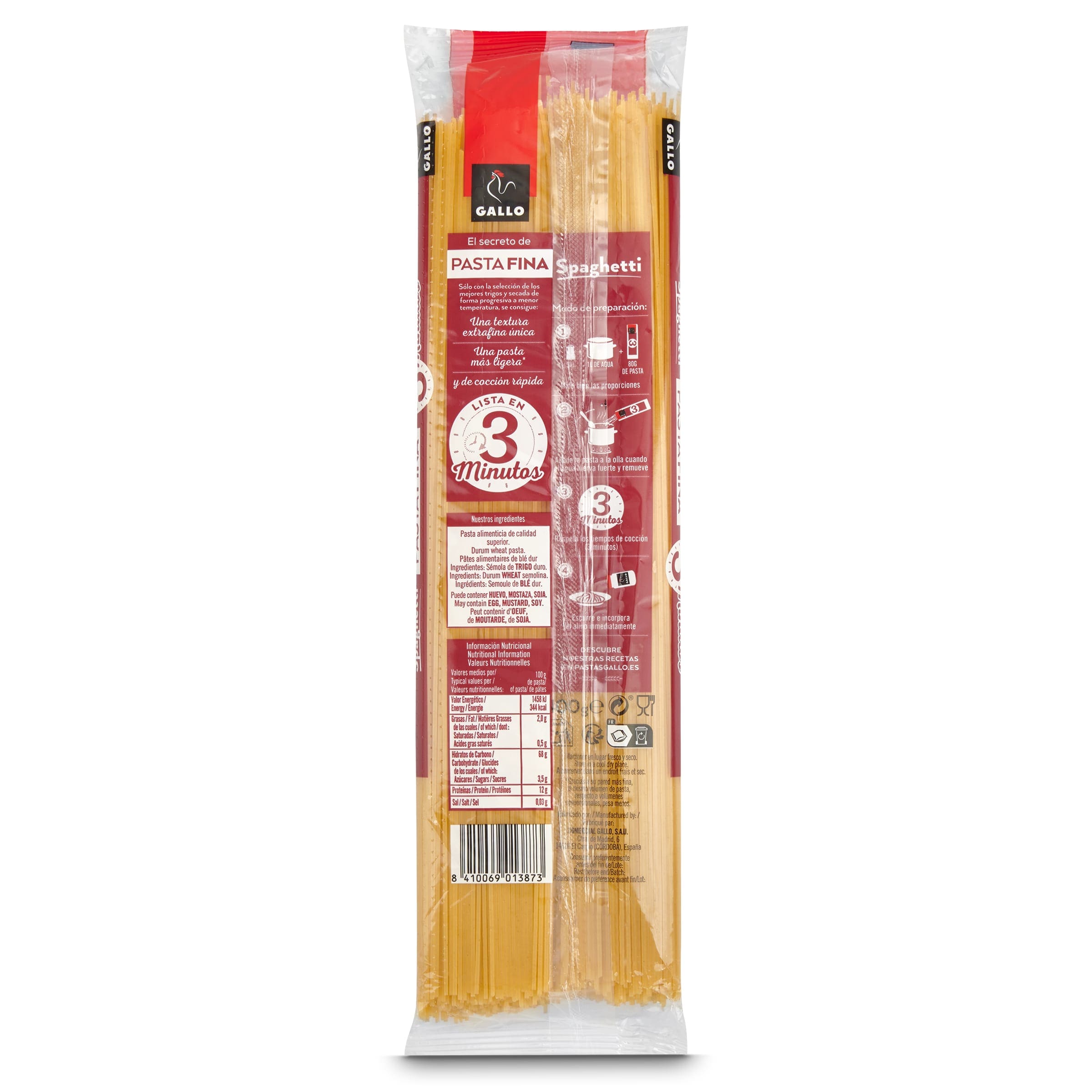 Espaguetis cocción rápida 3 min Gallo 400 g