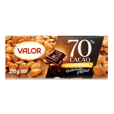 Chocolate negro con almendras enteras Valor 250 g-0