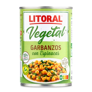 Garbanzos con espinacas Litoral lata 425 g-0