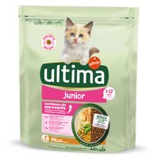 Alimento para gatos junior rico en pollo y arroz Ultima bolsa 400 g