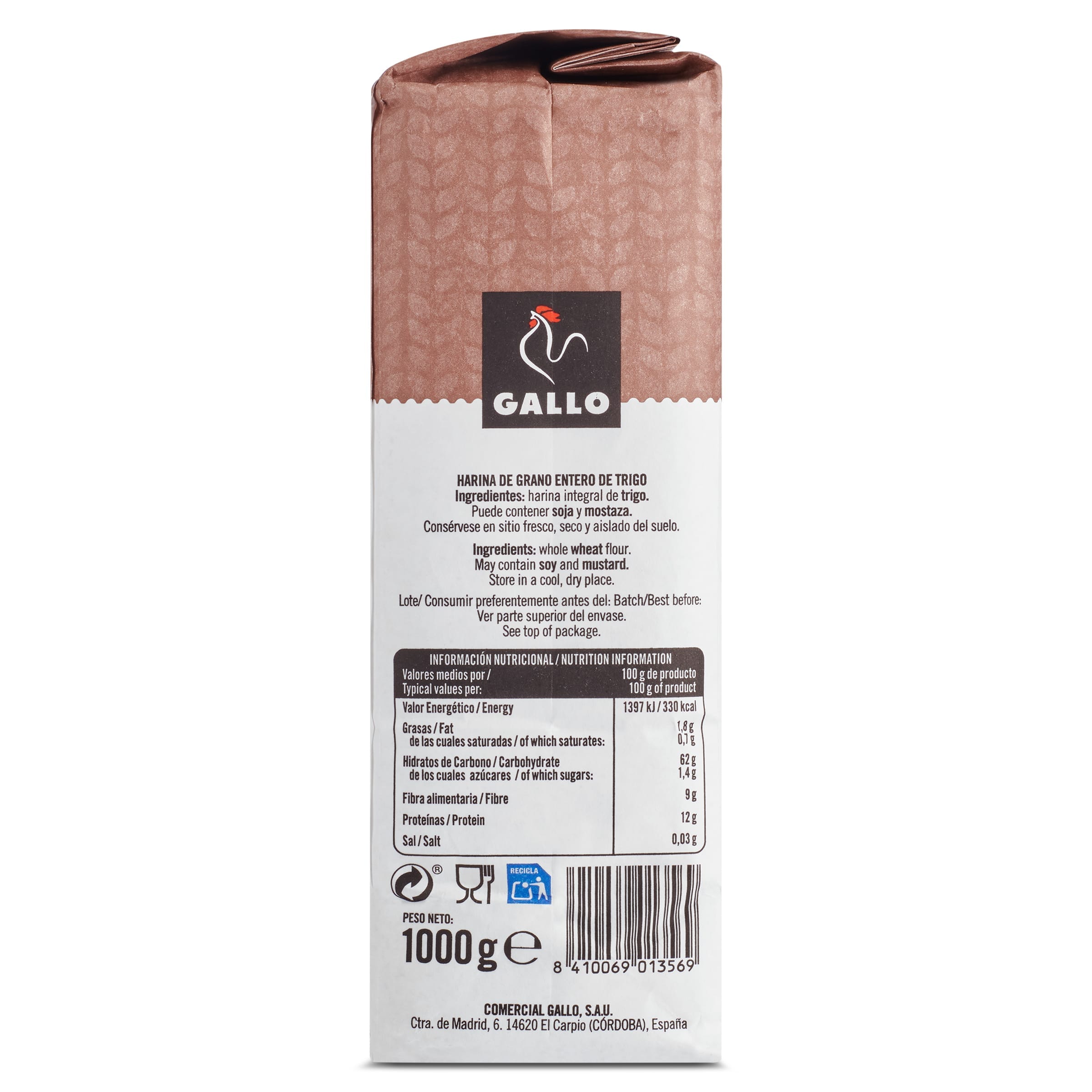Harina de trigo integral Gallo 1 Kg