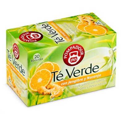 Té verde con jengibre y naranja Pompadour caja 20 unidades-0