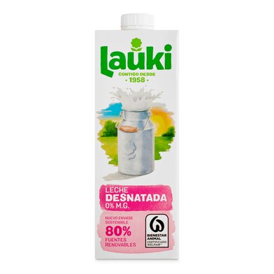 Leche desnatada Lauki brik 1 l-1 Leche desnatada Lauki brik 1 l-1