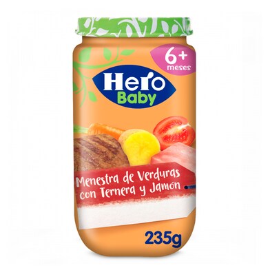 Menestra con jamón y ternera Hero frasco 235 g-0