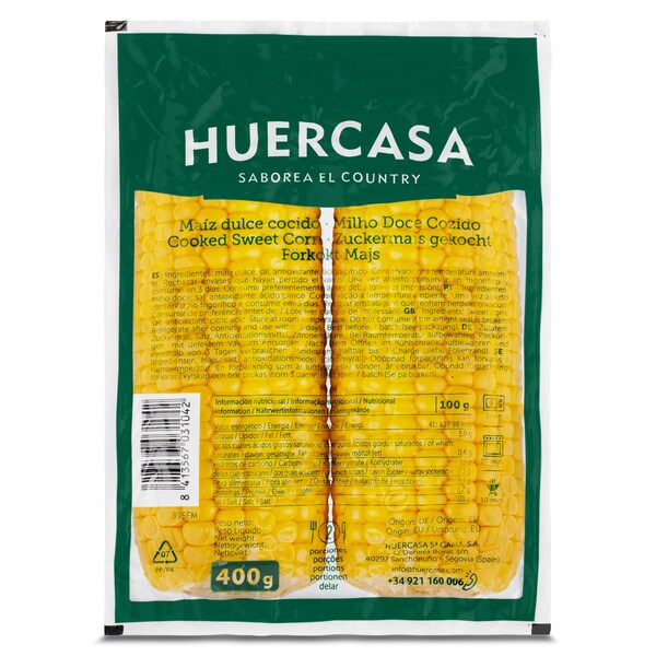 Maíz Dulce Cocido Al Vacío Bolsa 400 Gr.