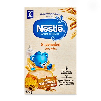 Papilla 8 cereales con miel Nestlé caja 600 g-1 Papilla 8 cereales con miel Nestlé caja 600 g-1
