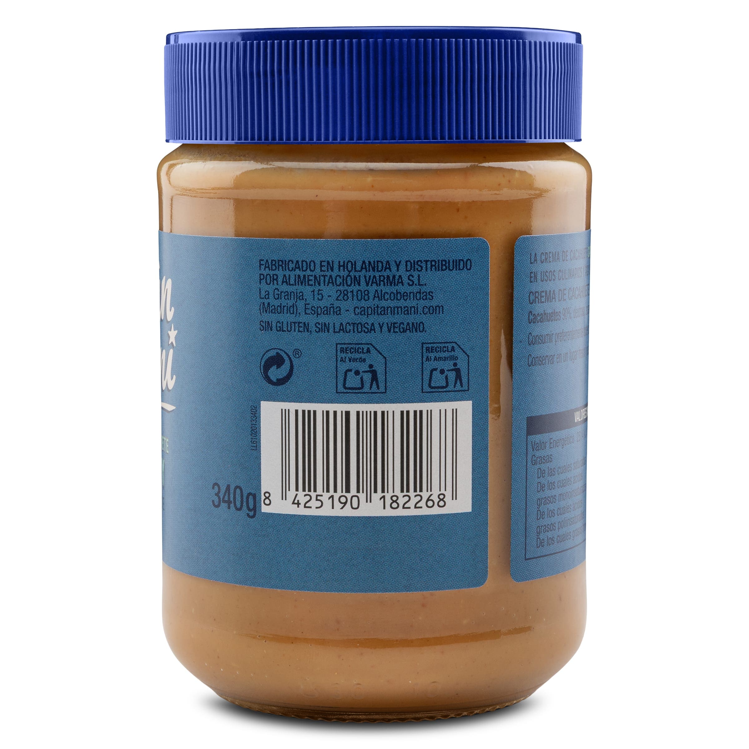 Crema de cacahuete crujiente Capitán Mani 340 g
