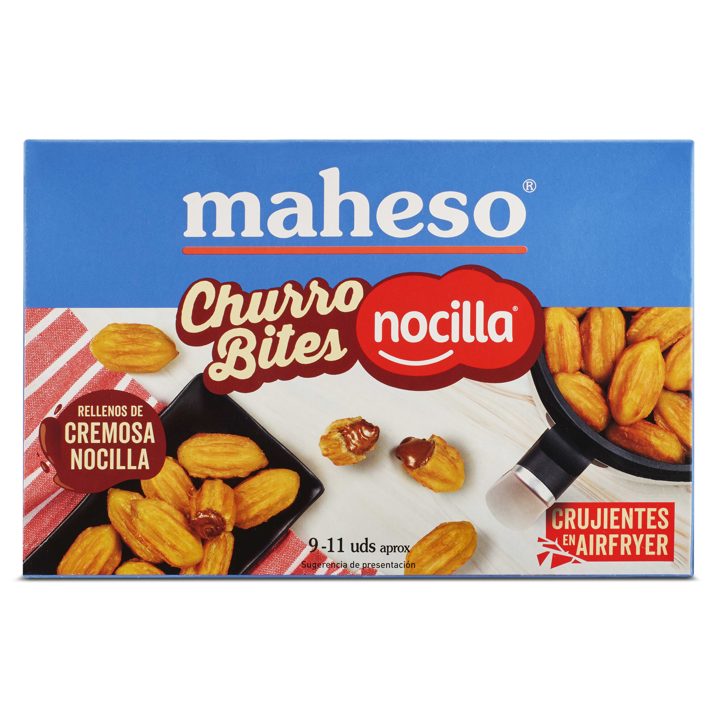 Mini churros rellenos de crema al cacao Maheso caja 170 g