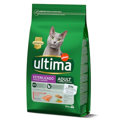 Alimento para gatos esterilizados con salmón Ultima bolsa 1.5 Kg-0