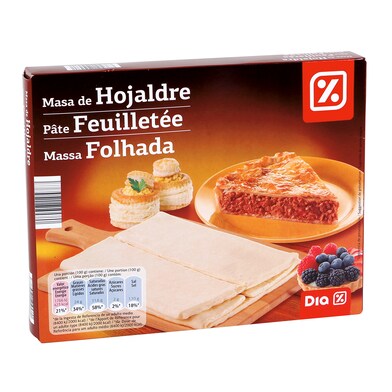 Masa de hojaldre extendida Dia caja 500 g-0 Masa de hojaldre extendida Dia caja 500 g-0