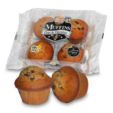Muffins con pepitas de chocolate Codan blister 300 g-0 Muffins con pepitas de chocolate Codan blister 300 g-0