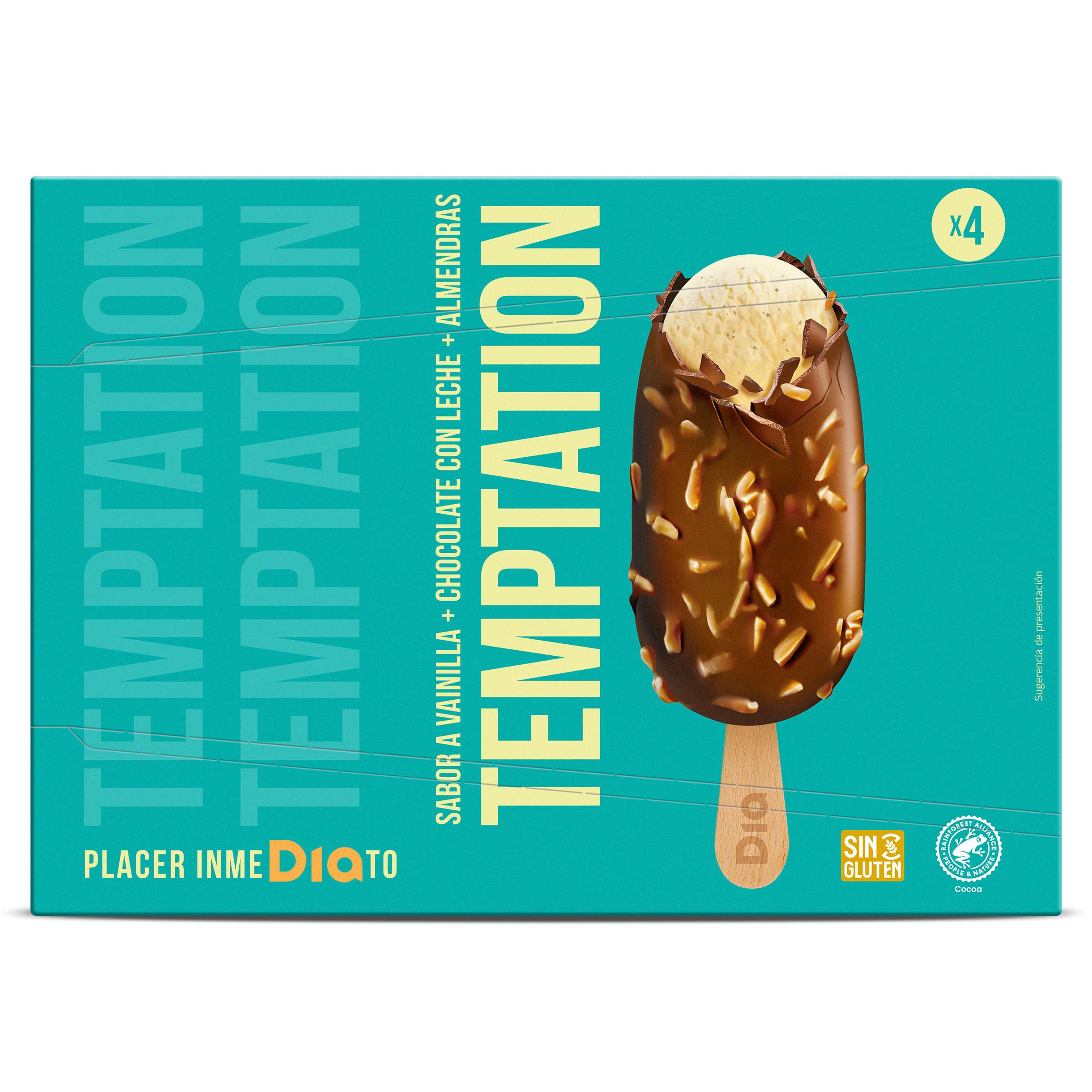 Helado bombón almendrado Dia Temptation 4 x 90 g