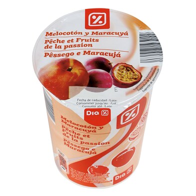 Yogur con melocotón y maracuyá DIA DIA VASO 500 GR-0 Yogur con melocotón y maracuyá DIA DIA VASO 500 GR-0