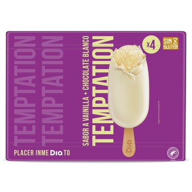 Helado bombón chocolate blanco 4 unidades TEMPTATION CAJA 336 GR-1 Helado bombón chocolate blanco 4 unidades TEMPTATION CAJA 336 GR-1