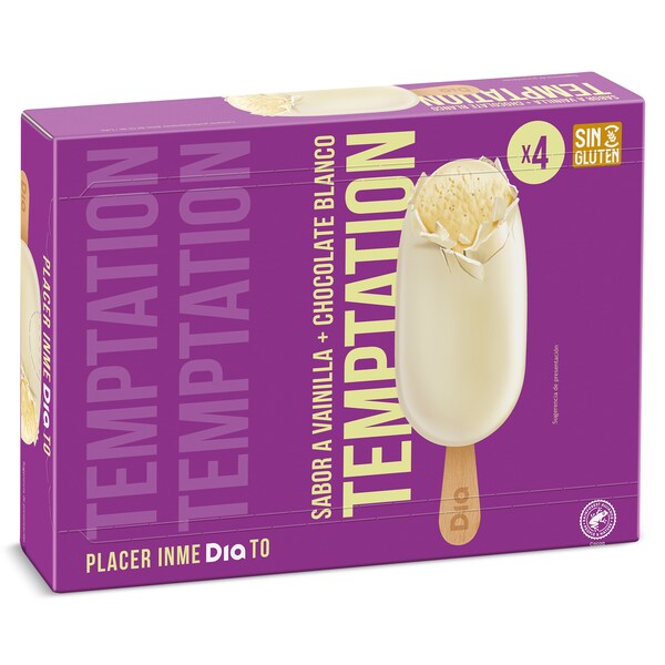 Helado Bombón Chocolate Blanco 4 Uds. Temptation Caja 336 Gr.