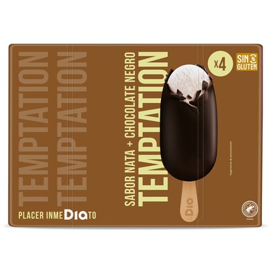 Helado bombón chocolate negro 4 unidades TEMPTATION CAJA 334 GR-1 Helado bombón chocolate negro 4 unidades TEMPTATION CAJA 334 GR-1