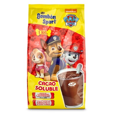 Cacao soluble Patrulla Canina Bombón Sport bolsa 1 Kg-0 Cacao soluble Patrulla Canina Bombón Sport bolsa 1 Kg-0