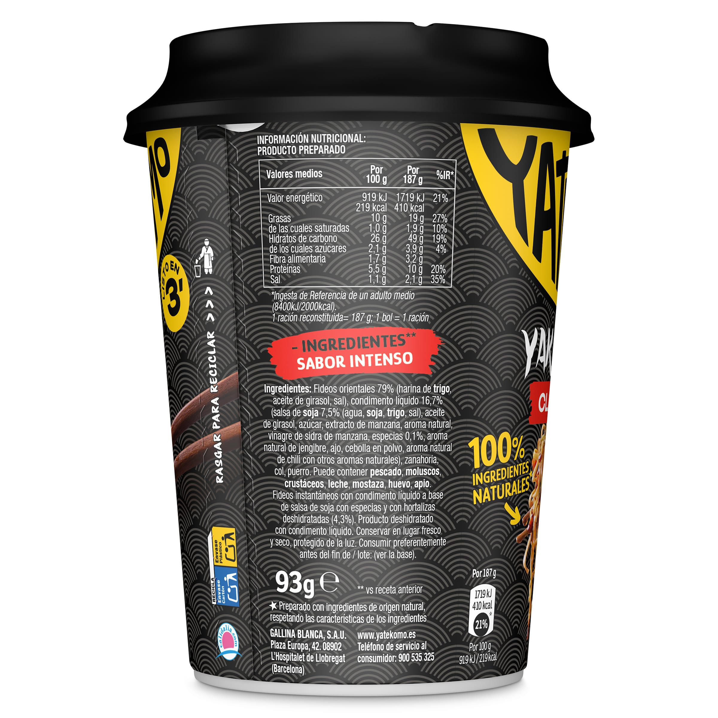 Noodles yakisoba Gallina Blanca Yatekomo 93 g
