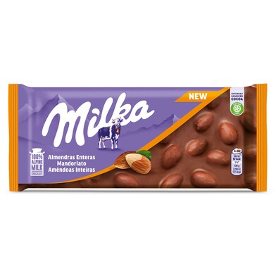 Chocolate con leche y almendras enteras Milka 100 g-0