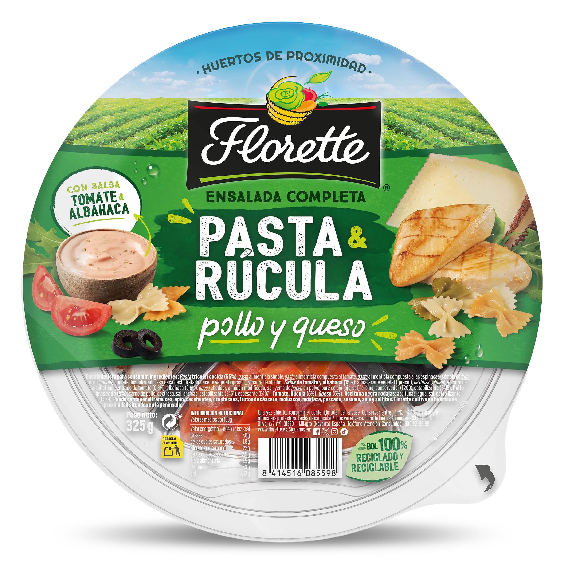 Ensalada de pasta y rúcula Florette 325 g