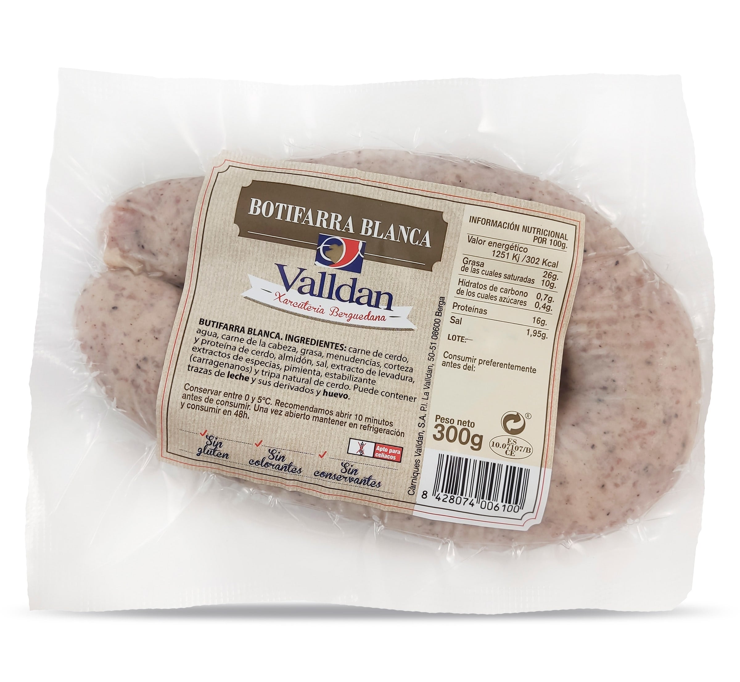 Butifarra blanca Valldan 300 g