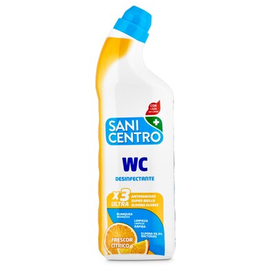 Gel desinfectante wc con lejía frescor cítrico Sanicentro botella 1 l-0 Gel desinfectante wc con lejía frescor cítrico Sanicentro botella 1 l-0