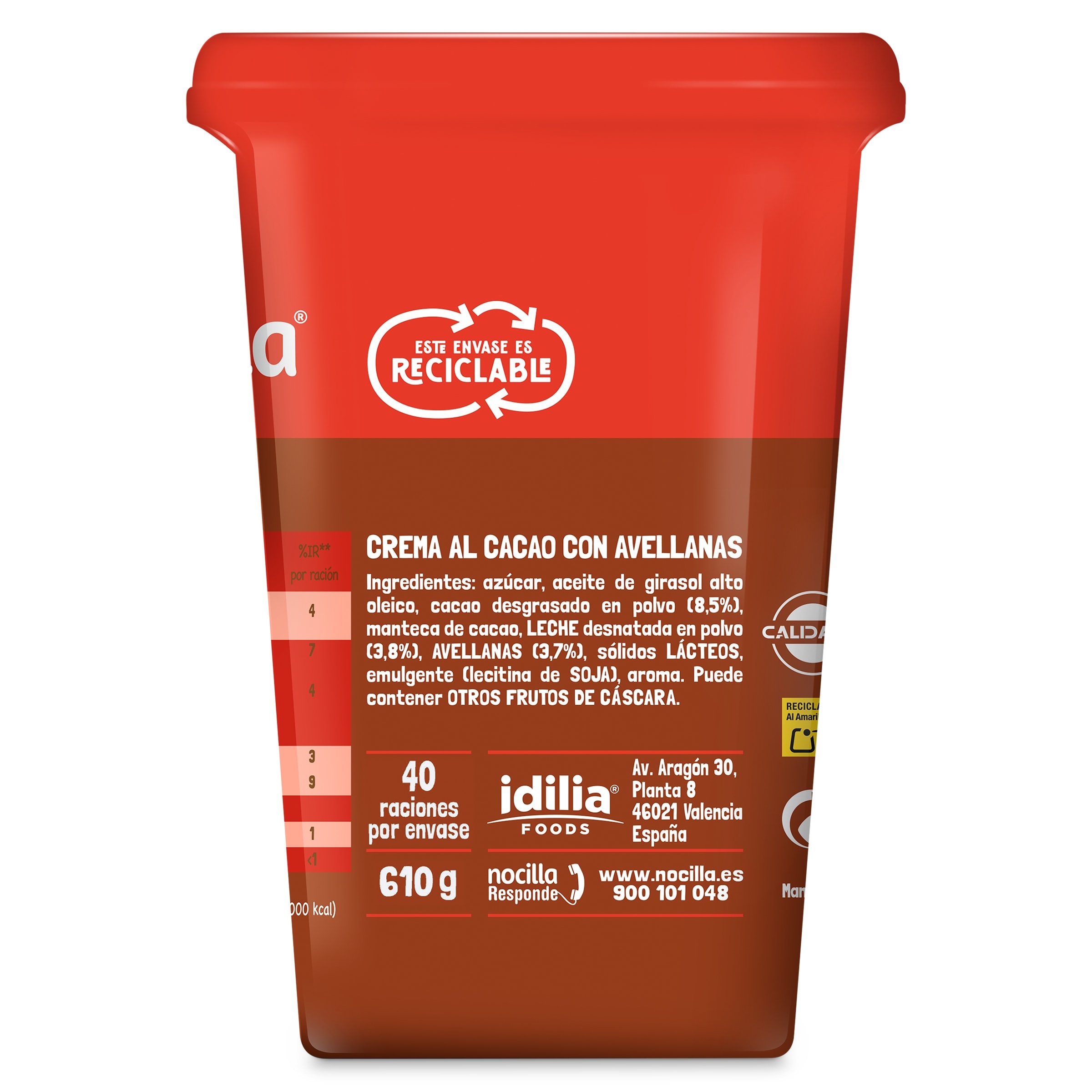 Crema de cacao con avellanas original Nocilla 610 g