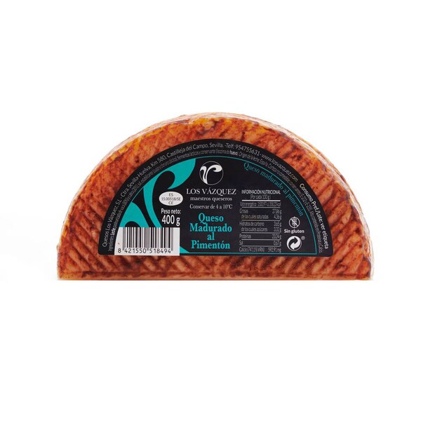 Queso Madurado al Pimentón Los Vasquez Cuña 400 Gr.