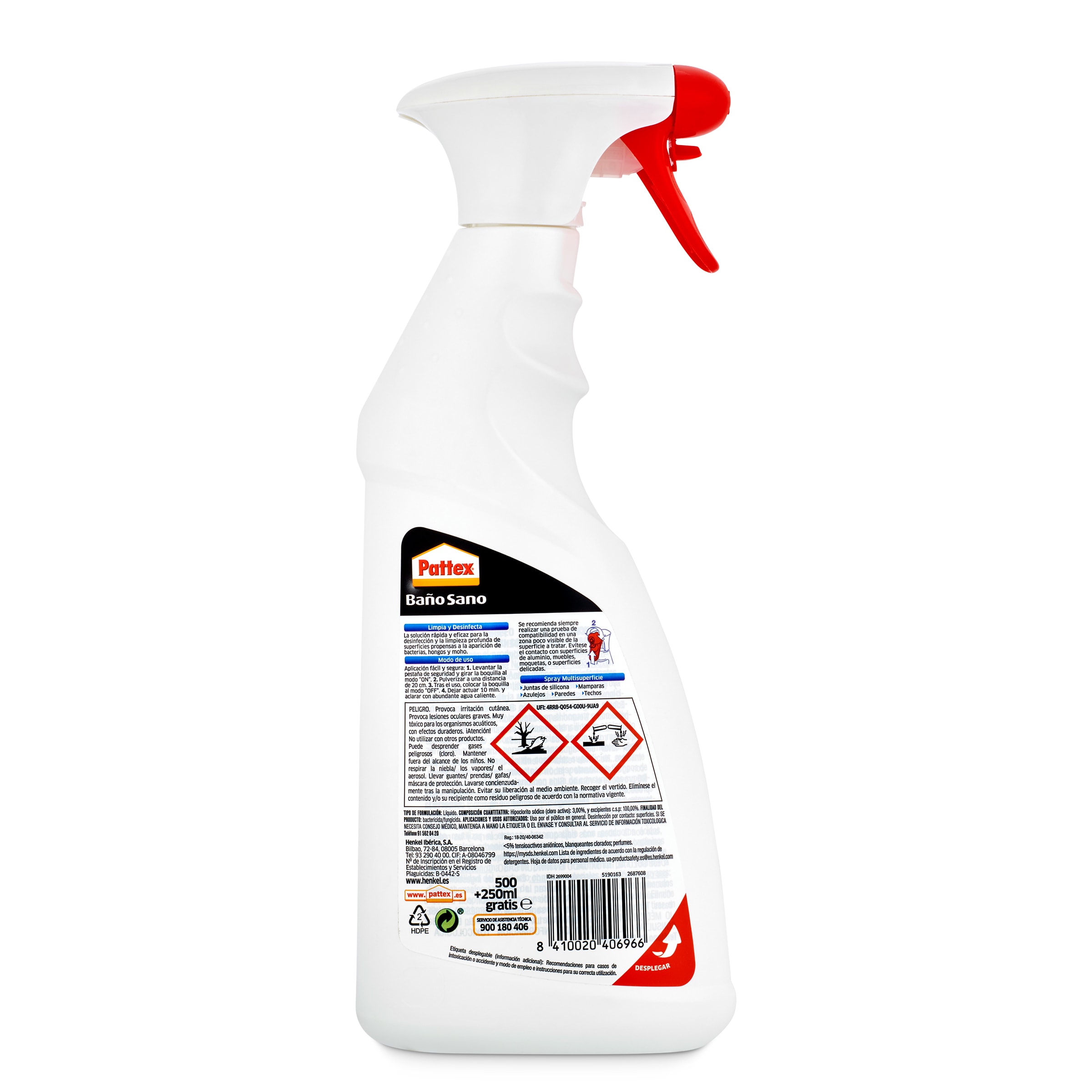 Limpiador de baño anti moho Pattex spray 500 ml - Supermercados DIA
