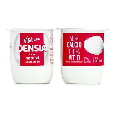 Yogur natural desnatado edulcorado con calcio Densia pack 4 x 120 g-1