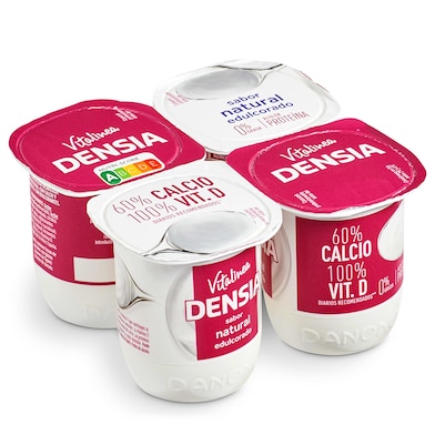 Yogur natural desnatado edulcorado con calcio Densia pack 4 x 120 g-0