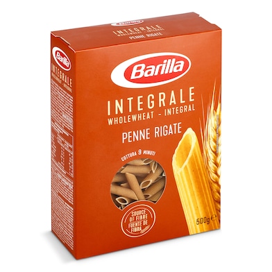 Pasta penne rigate integral Barilla caja 500 g-0