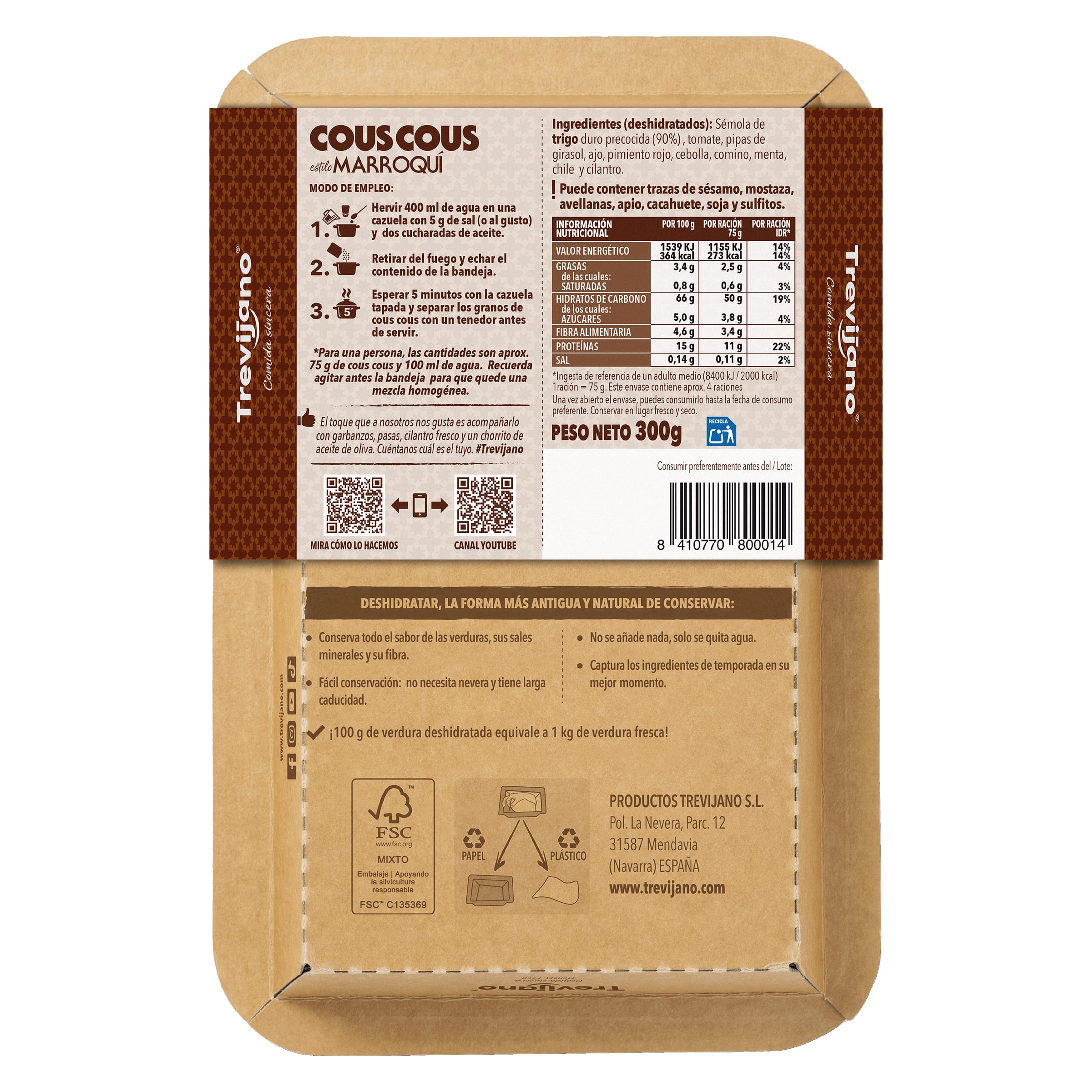 Cous cous marroquí Trevijano 300 g