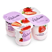 Yogur desnatado sabor fresa Vitalinea pack 4 x 125 g