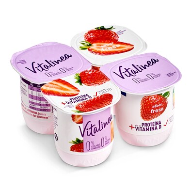 Yogur desnatado sabor fresa Vitalinea pack 4 x 125 g-0 Yogur desnatado sabor fresa Vitalinea pack 4 x 125 g-0