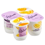 Yogur desnatado sabor limón VITALINEA  4 unidades PACK 500 GR