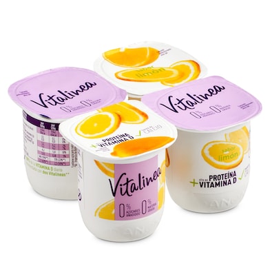 Yogur desnatado sabor limón Vitalinea pack 4 x 125 g-0
