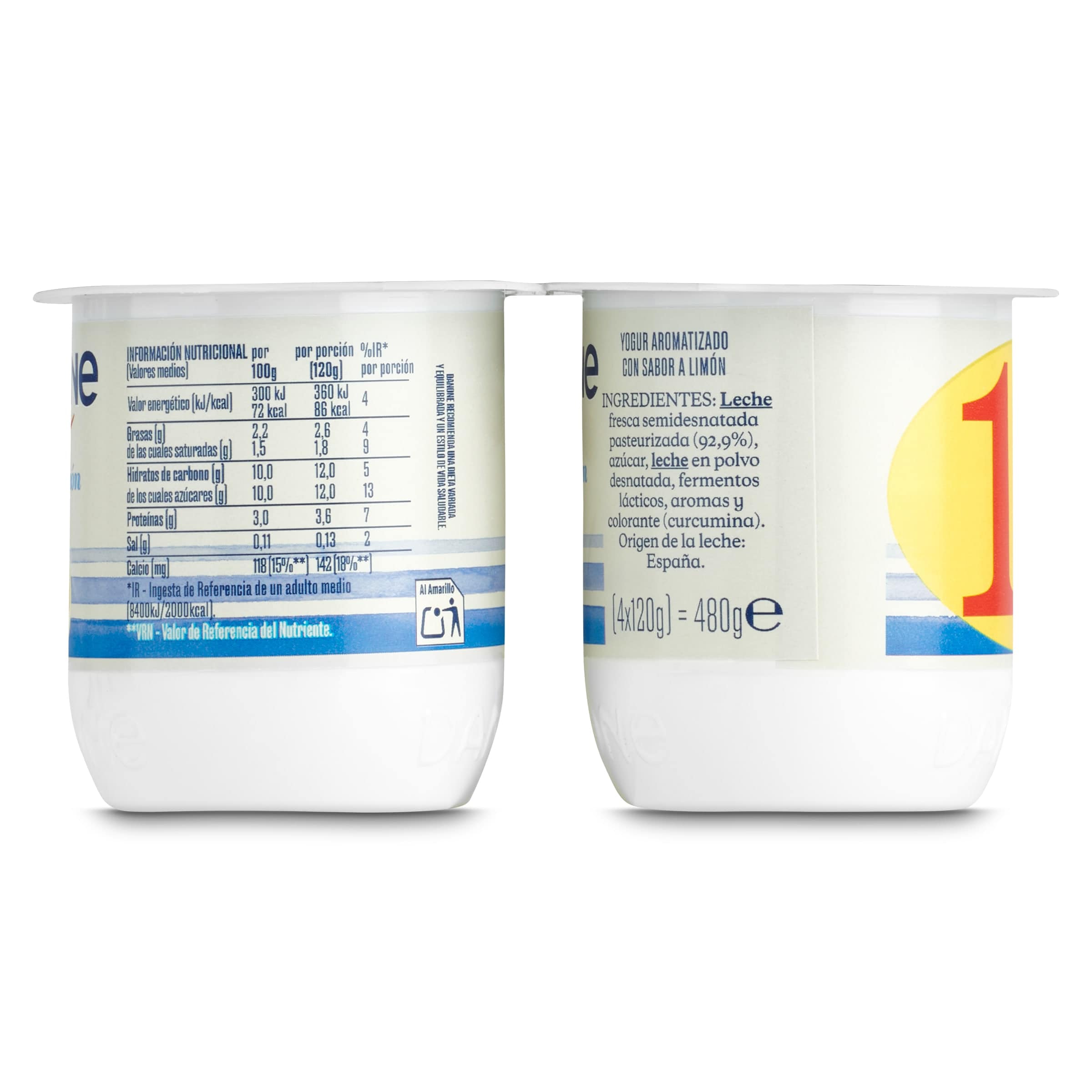 Yogur sabor limón Danone 4 x 125 g