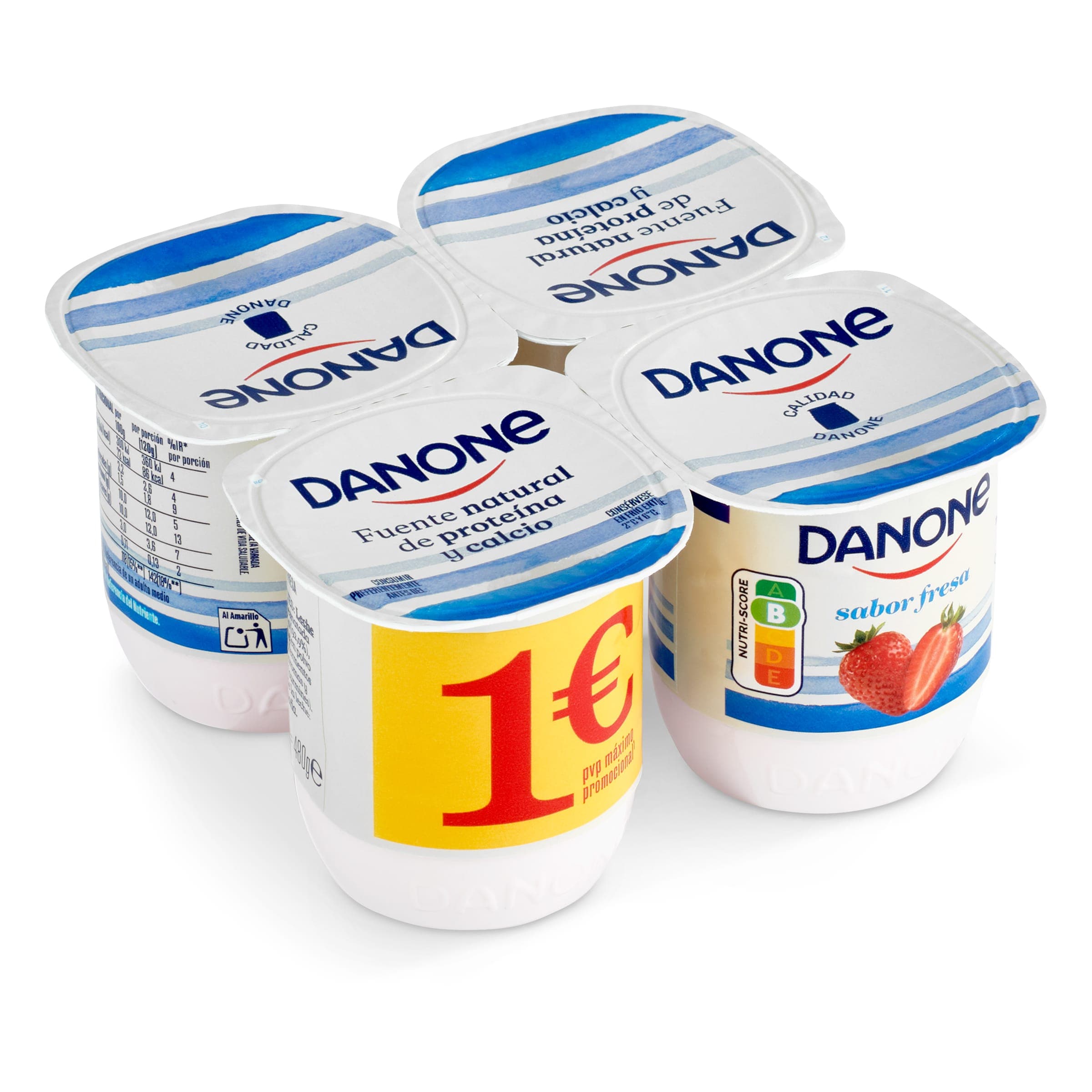 Yogur sabor fresa Danone pack 4 x 125 g - Supermercados DIA