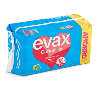 Compresas normal plus con alas Evax bolsa 28 unidades-0 Compresas normal plus con alas Evax bolsa 28 unidades-0