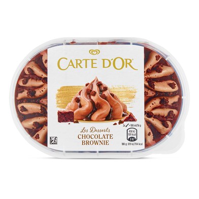 Helado de chocolate brownie Carte D'Or tarrina 500 g-1 Helado de chocolate brownie Carte D'Or tarrina 500 g-1