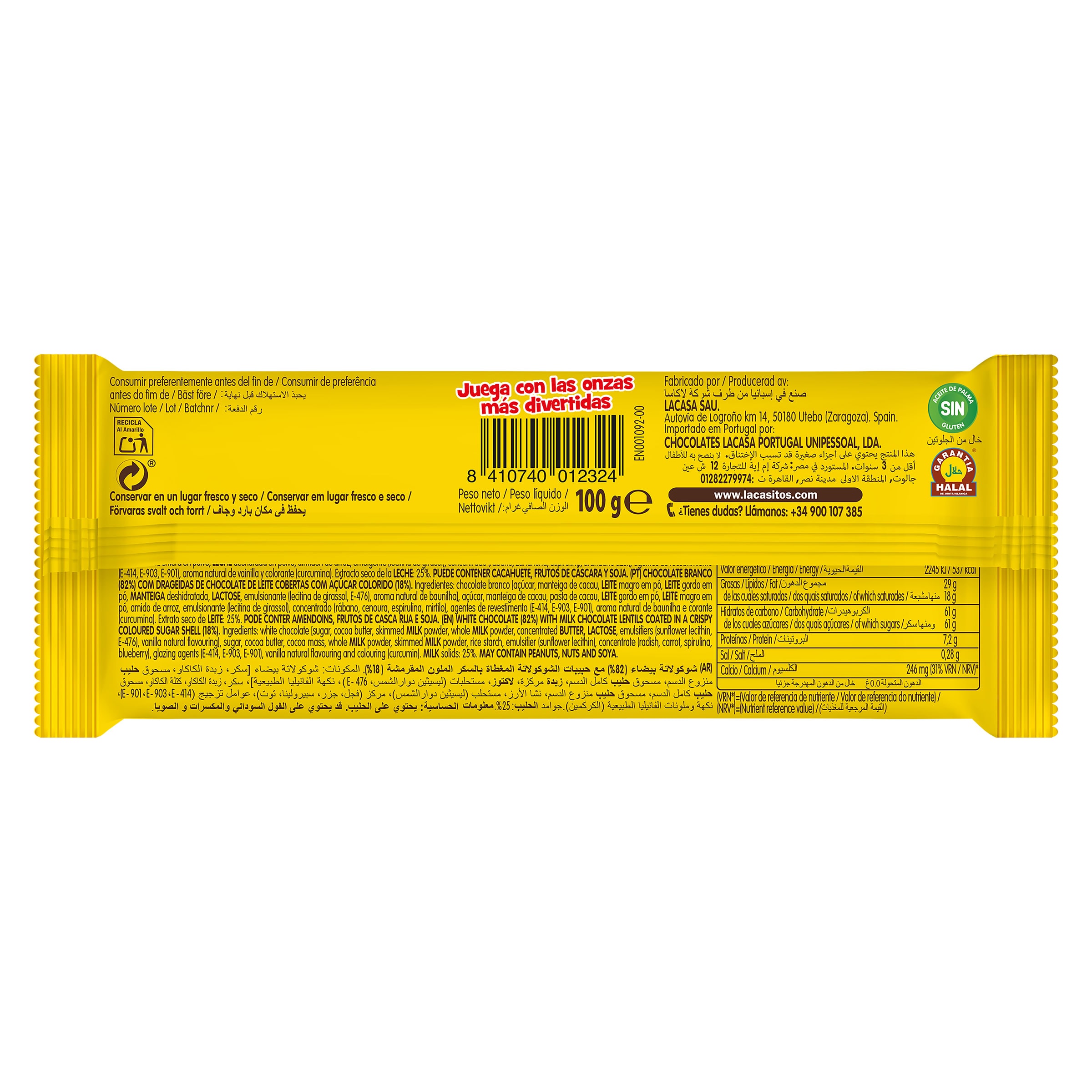 Chocolate blanco con lacasitos Lacasitos 100 g