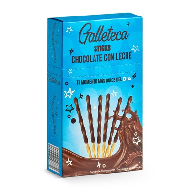 Palitos de galleta recubiertos de chocolate con leche Galleteca de Dia caja 75 g-0