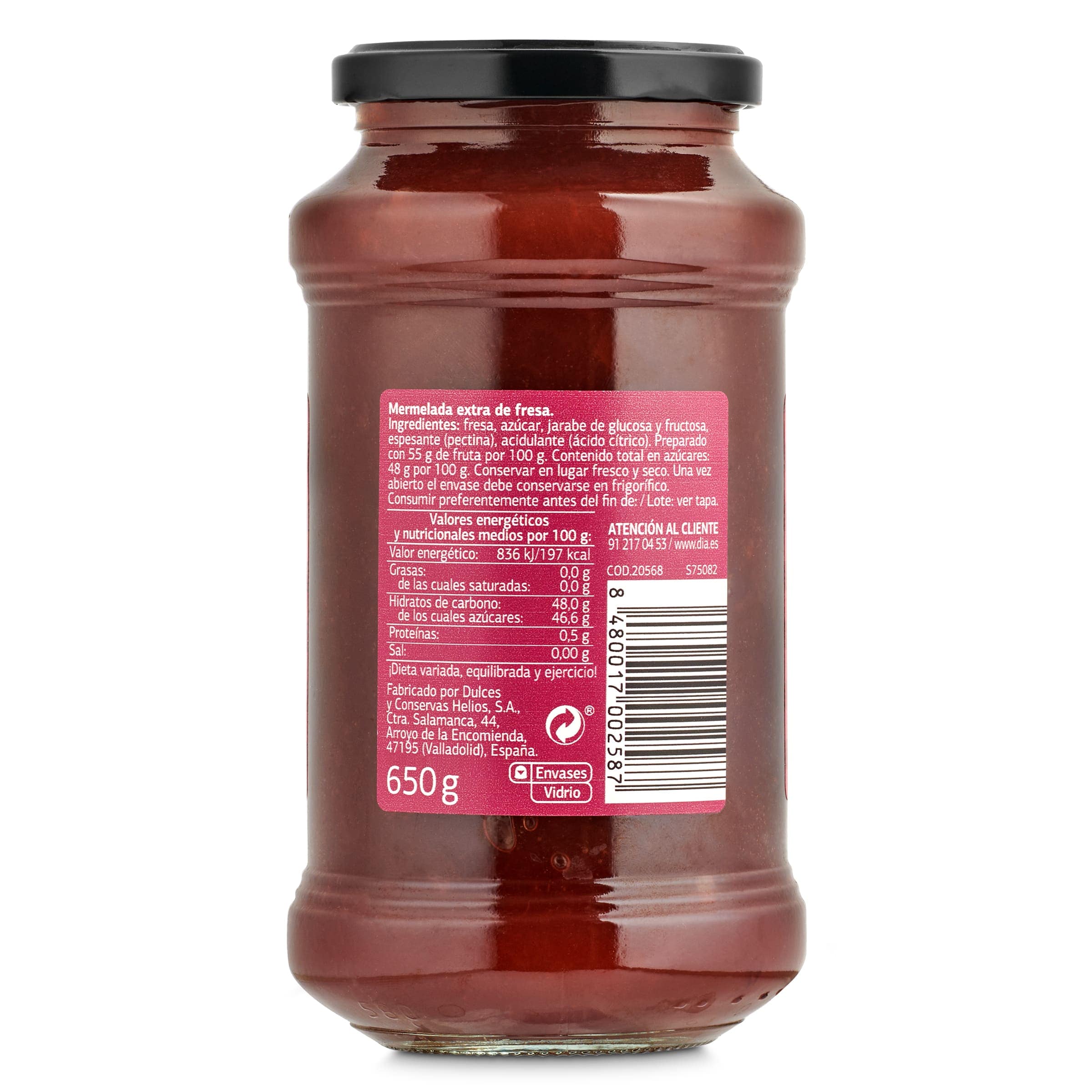Mermelada de fresa extra Dia Fruticampo 650 g