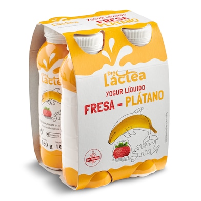 Yogur líquido sabor fresa y plátano Dia Láctea pack 4 x 180 g-0